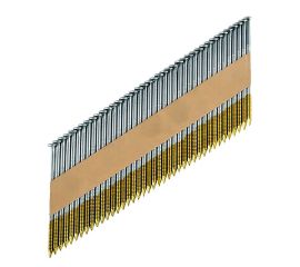 F-D34 гвозди на бумажной кассете, 34°, светлые, ершеные (BR)