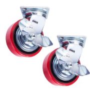 Колесо поворотн. тормоз PU/металл (C550B/PU1540CB3ra/TG) 150мм