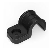 Крепеж-скоба пластиковая односторонняя для прямого монтажа черная в п/э д20 (50шт/600шт уп/кор) Промрукав