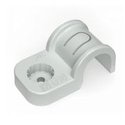 Крепеж-скоба пластиковая односторонняя для прямого монтажа серая в п/э д16 (50шт/750шт уп/кор) Промрукав