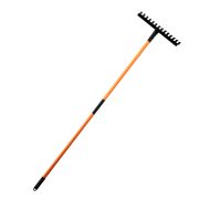 Грабли витые 14 зубьев, сталь, с фиберглассовым черенком